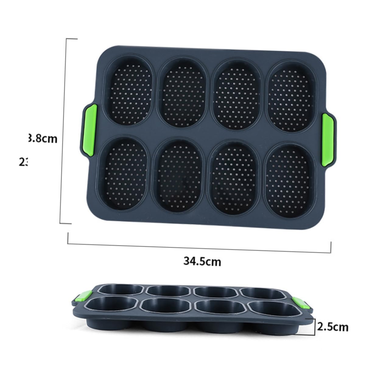 COLLBATH 2pcs Silicone Bread Molds Small French Roll Baking Mold Non-stick Food-grade Cake and Bread Molding Diy Baking Kitchen Accessory