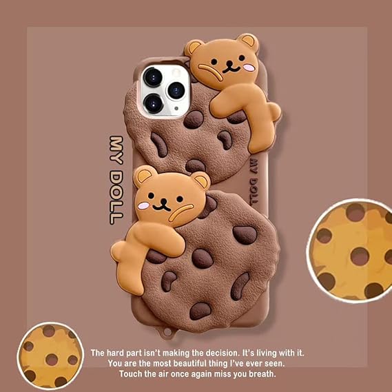 Yatchen for iPhone 7 Plus & 8 Plus Case - Kawaii Bear 3D Cartoon Soft Silicone Protective Case with Strap Lanyard