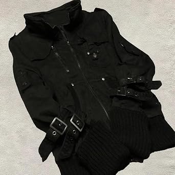 Goth Jackets Y2k Clothing Vintage Women Punk Zipper Hoodies Streetwear Harajuku Emo Sweatshirts Tops