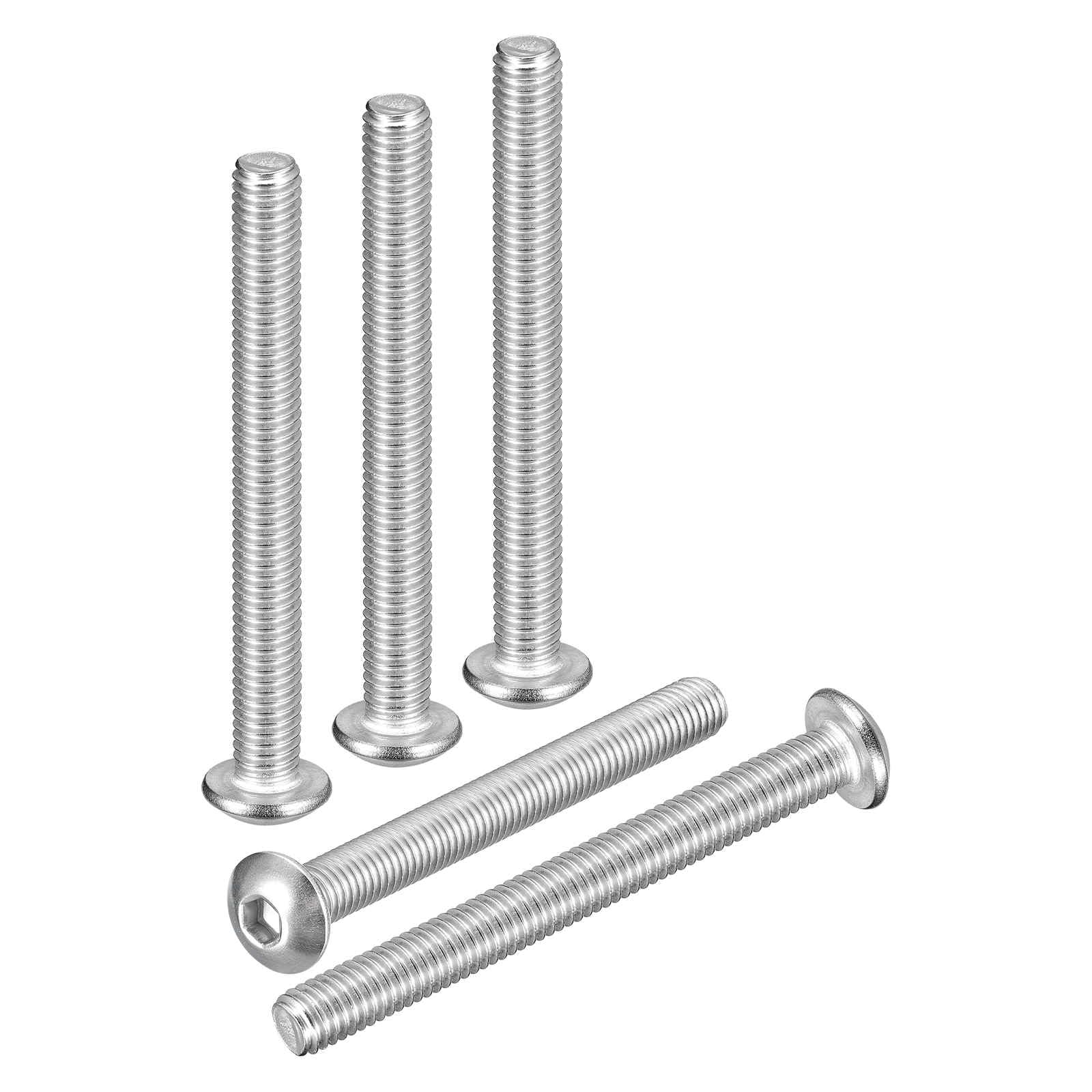 DTGN M5-0.8x50mm Button Head Socket Cap Screws - 20Pack - Good for Road Bicycle, Mountain Bike, Auto, Motorcycle - 304 Stainless Steel Whitewashed - Hex Socket Drive Fasteners — image 1