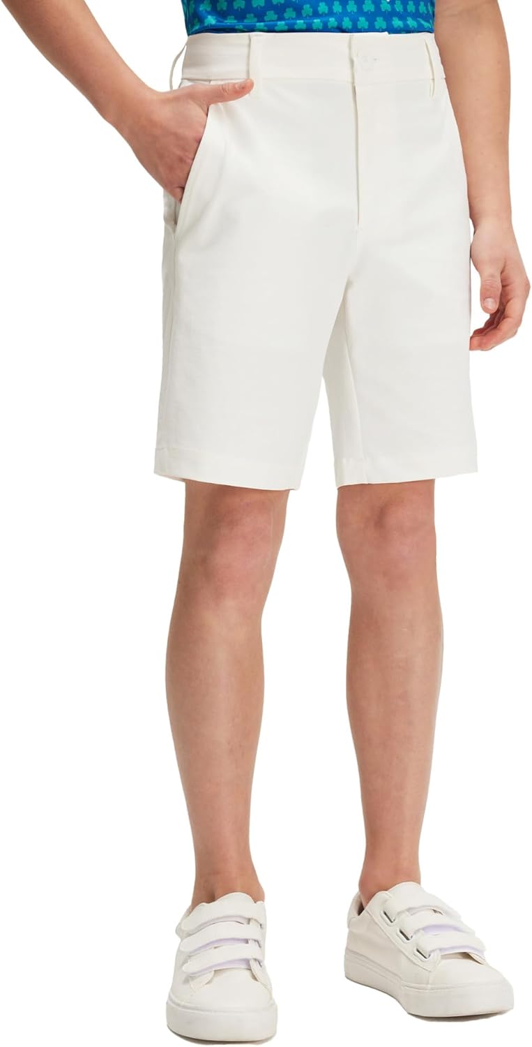 M MAELREG Boys Golf Shorts 7" Stretch Lightweight Flat Front Breathable Chino Water-Resistant Dry Fit Boys Athletic Shorts
