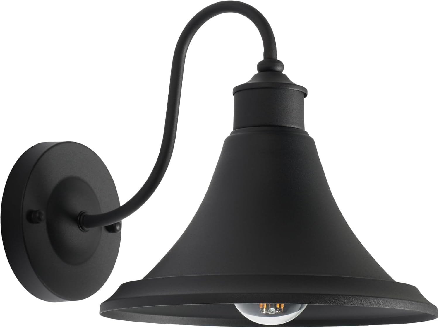 SAFAVIEH Lighting Collection Graylyn Black Outdoor Wall Sconce Set of 2 Light Fixture (LED Bulbs Included)