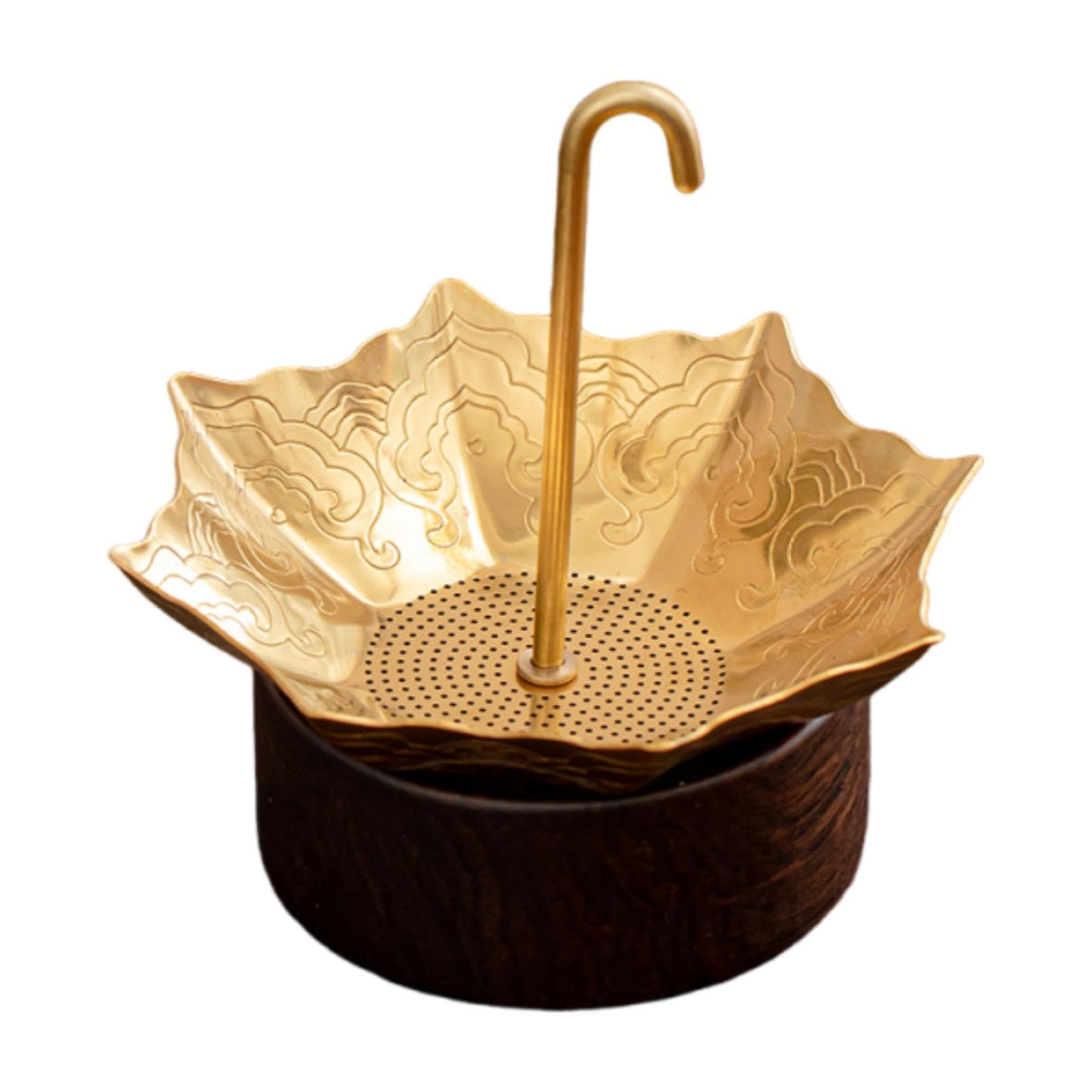 Colador de Té de Acero Inoxidable Creativo Utensilio de Filtro de Malla Decorativo Estilo Adecuado para Regalar Interior, Oro, tal como se describe