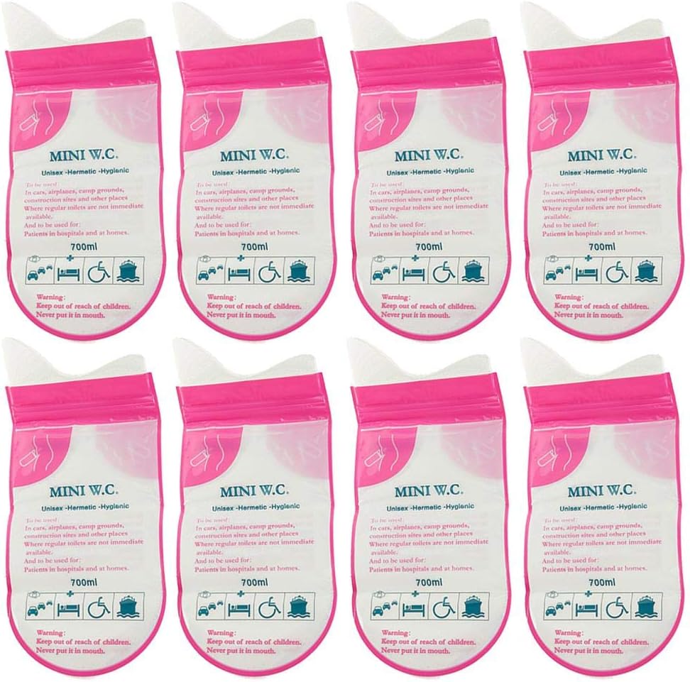 8 Pack/Set Disposable Urine Bags Super Absorbent Pee Bags Camping Travel Traffic Jam Emergency Car Toilet for Men Women Children Pregnant Brief Relief