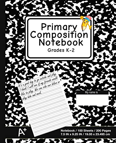 Primary Composition Notebook: School Marble Black - K-2nd Grade Composition Journal Pad , For Alphabet Writing Practice, [Back To School Essential] image 3