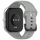 Valente Silicone Strap Compatible with Redmi Watch Move | Soft Replacement Watch Band | Adjustable Sport Wrist Band with Secure Buckle (pack of 2) (Black & Grey) gallery image