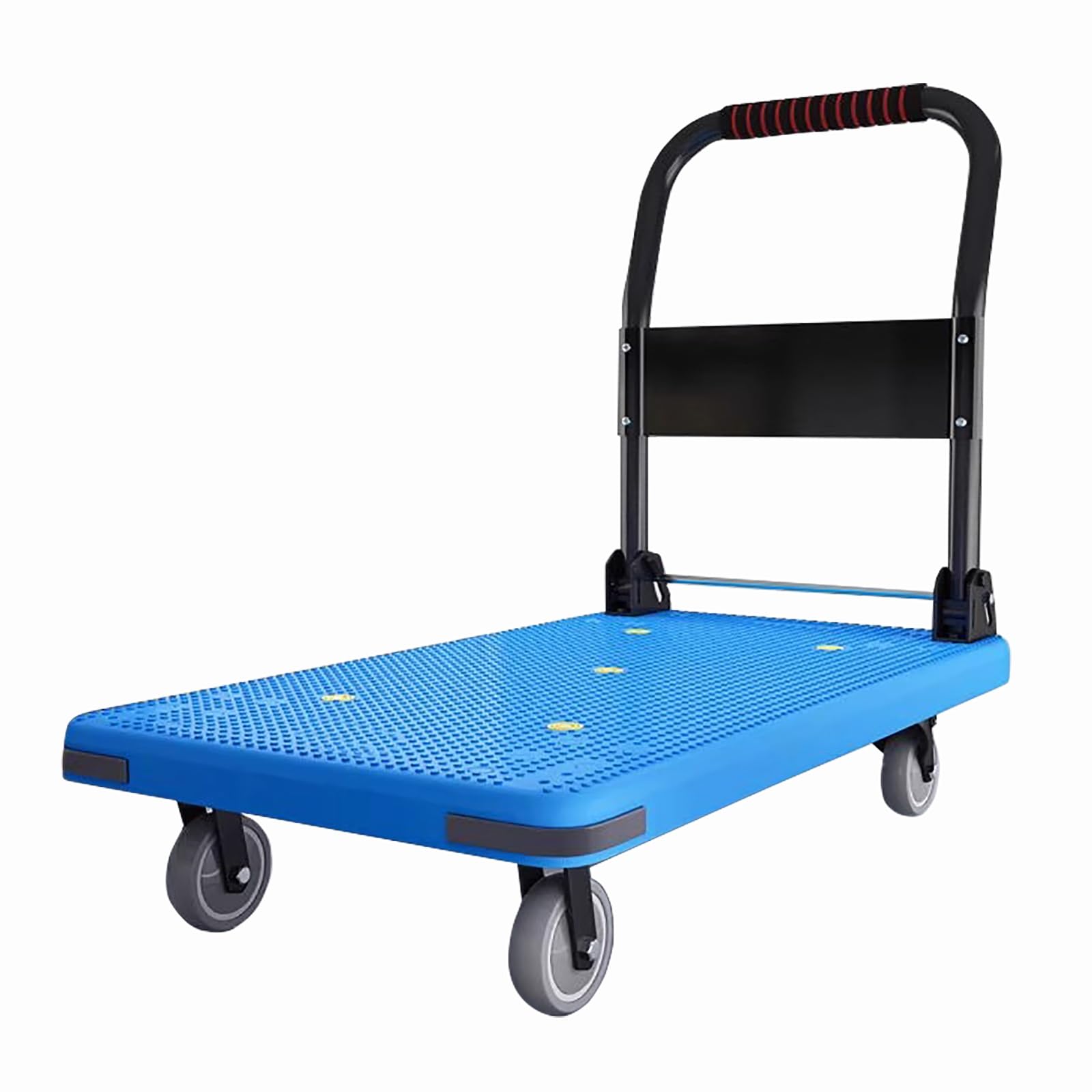 Carrello Pieghevole a Mano, Carrello Pieghevole con Ruote, Carrello Portatile per Uso Domestico, in Fabbrica, al supermercato, in Magazzino (Blu L)