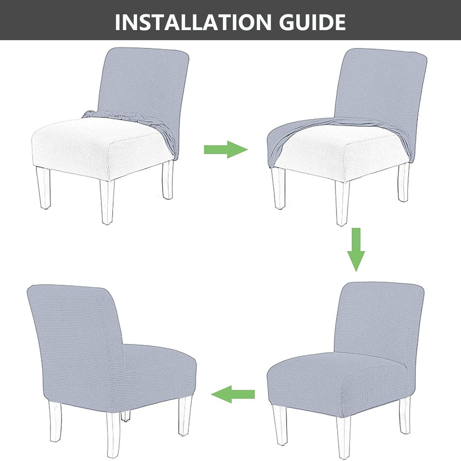 Solid Color Jacquard Chair Cover, Elastic Blended Fabric, Wrinkle-Resistant and Easy to Clean(Purple,2pcs)