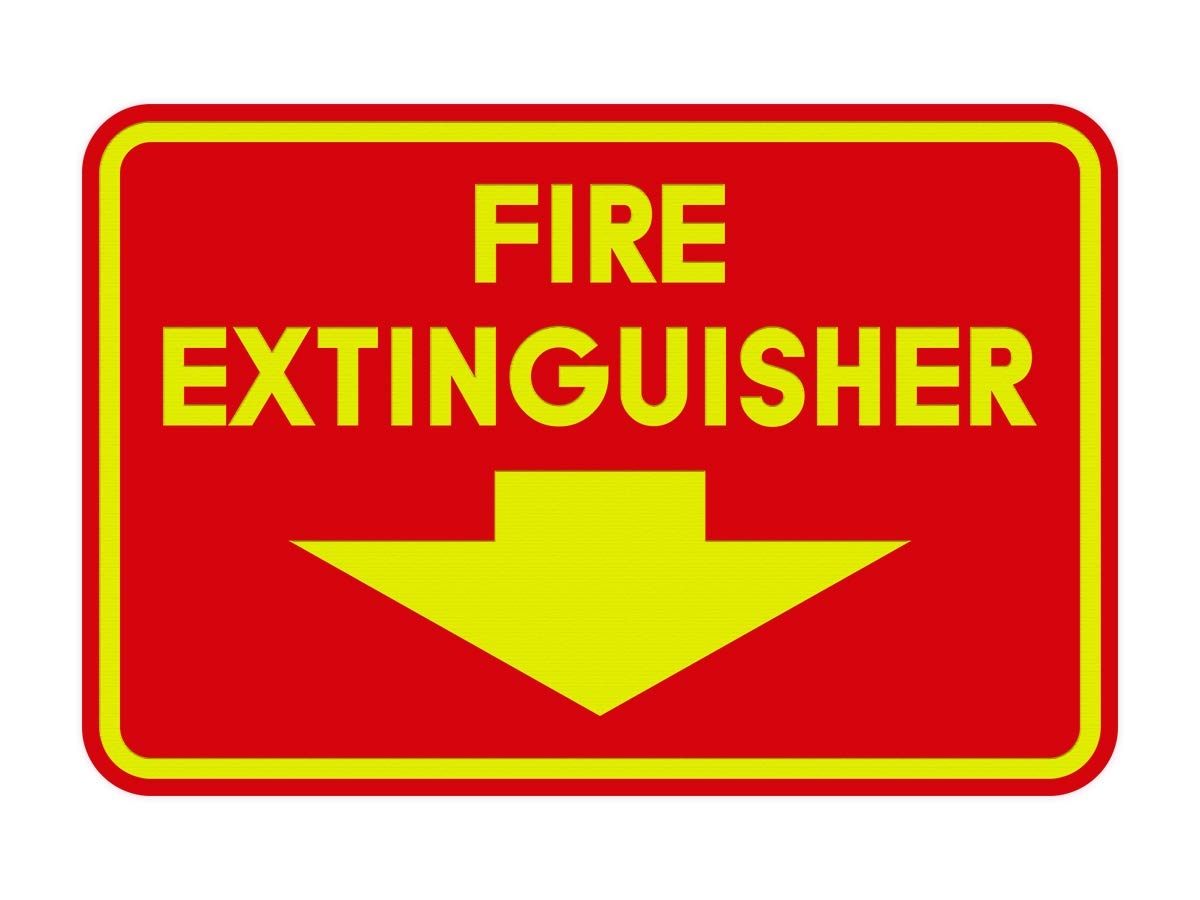 Signs ByLITA Classic Framed Fire Extinguisher (Red/Yellow) - Large