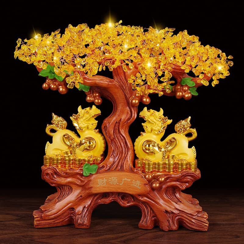 置物 Citrine money tree with piyao Citrine money tree with piyao 【公式通販】