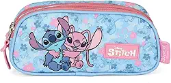 Estojo Triplo, Luxcel, Stitch, Rosa
