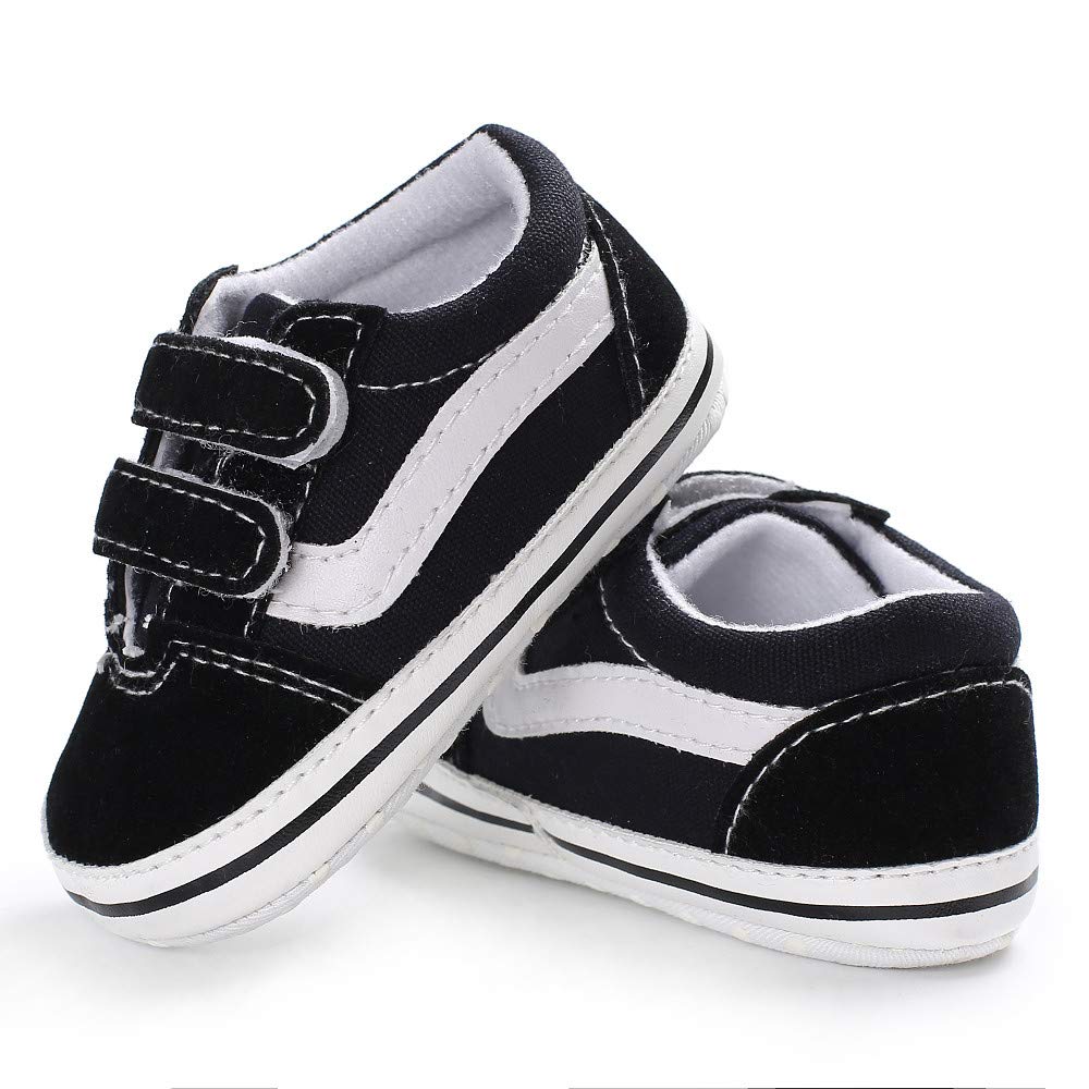 6 to 12 Months Baby Boys & Girls Canvas Shoes,Infant Non Slip Soft Sole Double Hook & Loop Closure Booties,Unisex Casual Sneaker BT4130-image-10