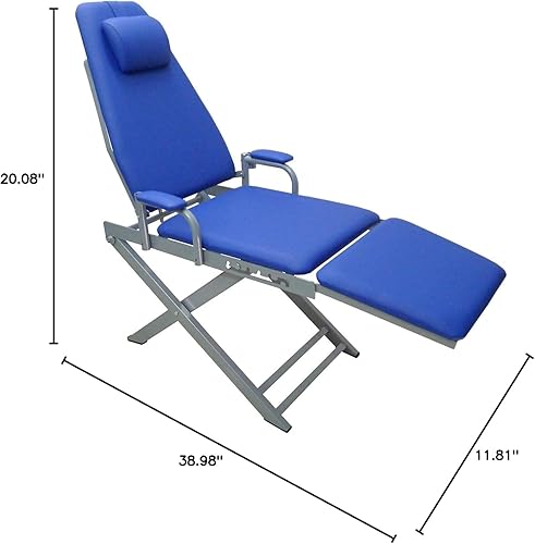 Miniatura 4 de PorMesa Plegable MoBile Chair con lámpara y Tray + Waste Lavabo Azul
