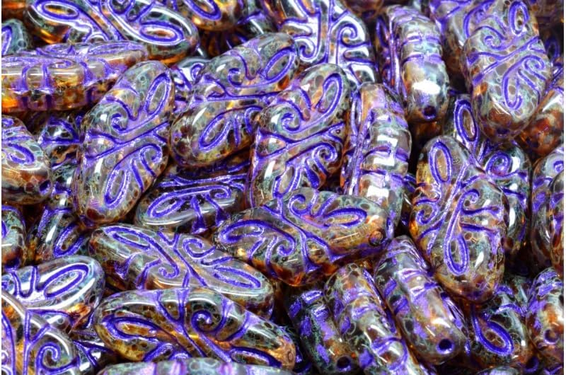 2.1oz (60 g) Mix of Unique Czech Bohemia Glass Pressed Beads, Crazy Purple Green Copper, Table Cut, Matte and Glossy, Faceted Fire Polish, Hand Made Set Kit BCV - Image 8