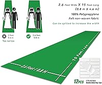 Vista 3 de Alfombra de pasillo verde para fiestas, 0,8 x 4,6 m, fieltro no tejido de 130GSM con adhesivo de doble cara sin rastros, alfombra de pasillo