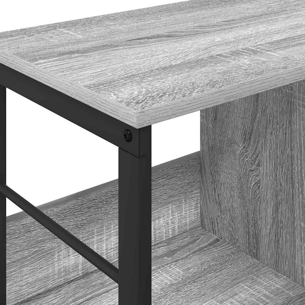 Hothingwell Estante 3 Niveles 102x32x40,5 cm Gris Sonoma | Industrial Madera Y Acero, Niveladores Para Suelos Irregulares, Independiente, Para Sala Estudio Oficina