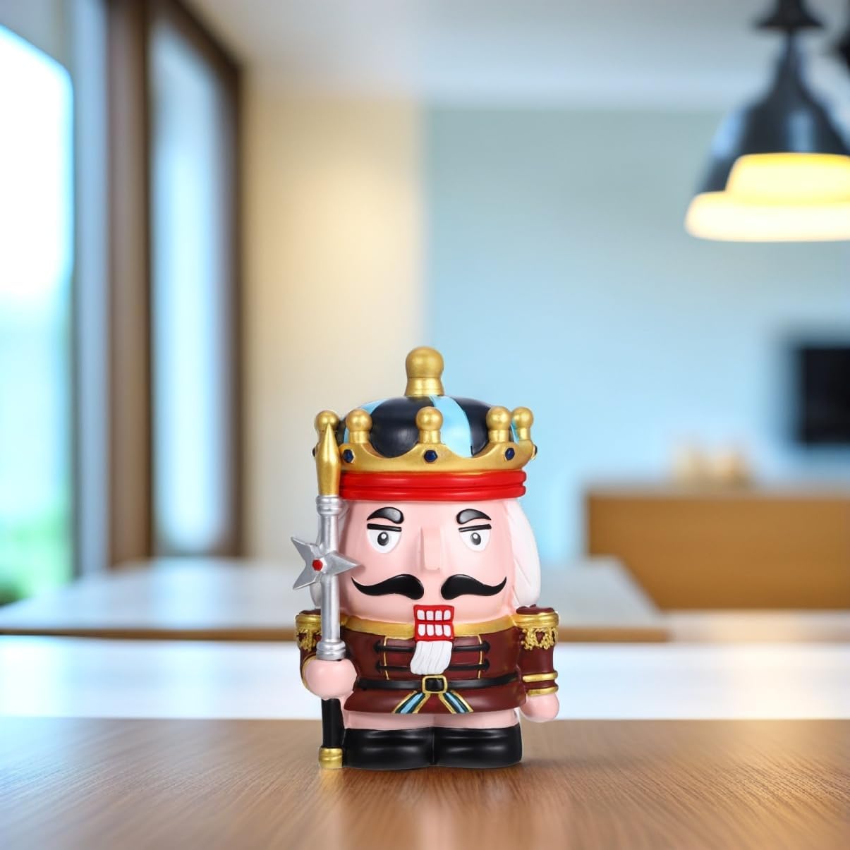 Nutcracker Piggy Bank Cute Holder for Boys and Girls Portable Money Saving Box Back Slot and Bottom Opening Home Decor and