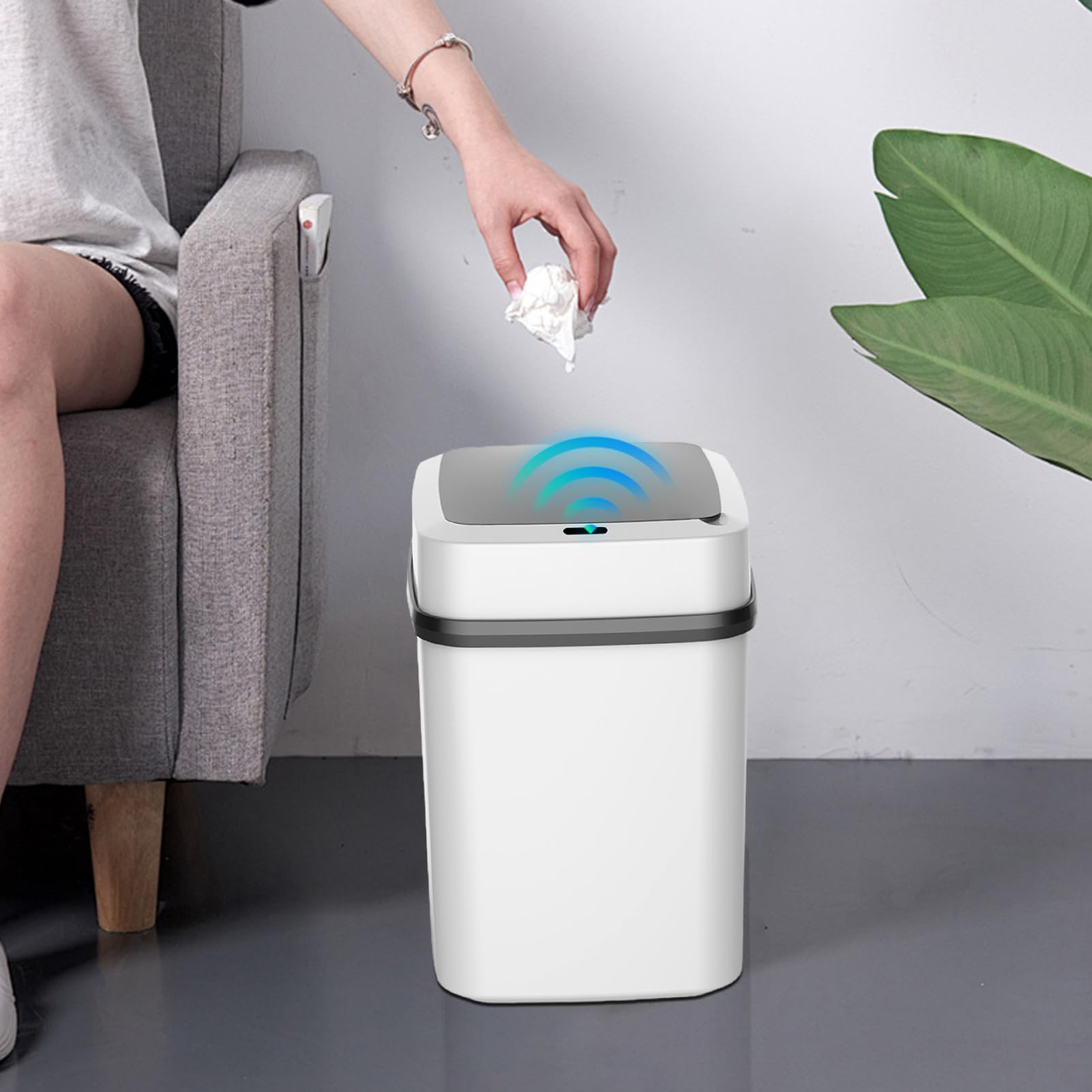 Touchless Trash Can, Garbage Can Automatic Sensor, Electric Trash Can with