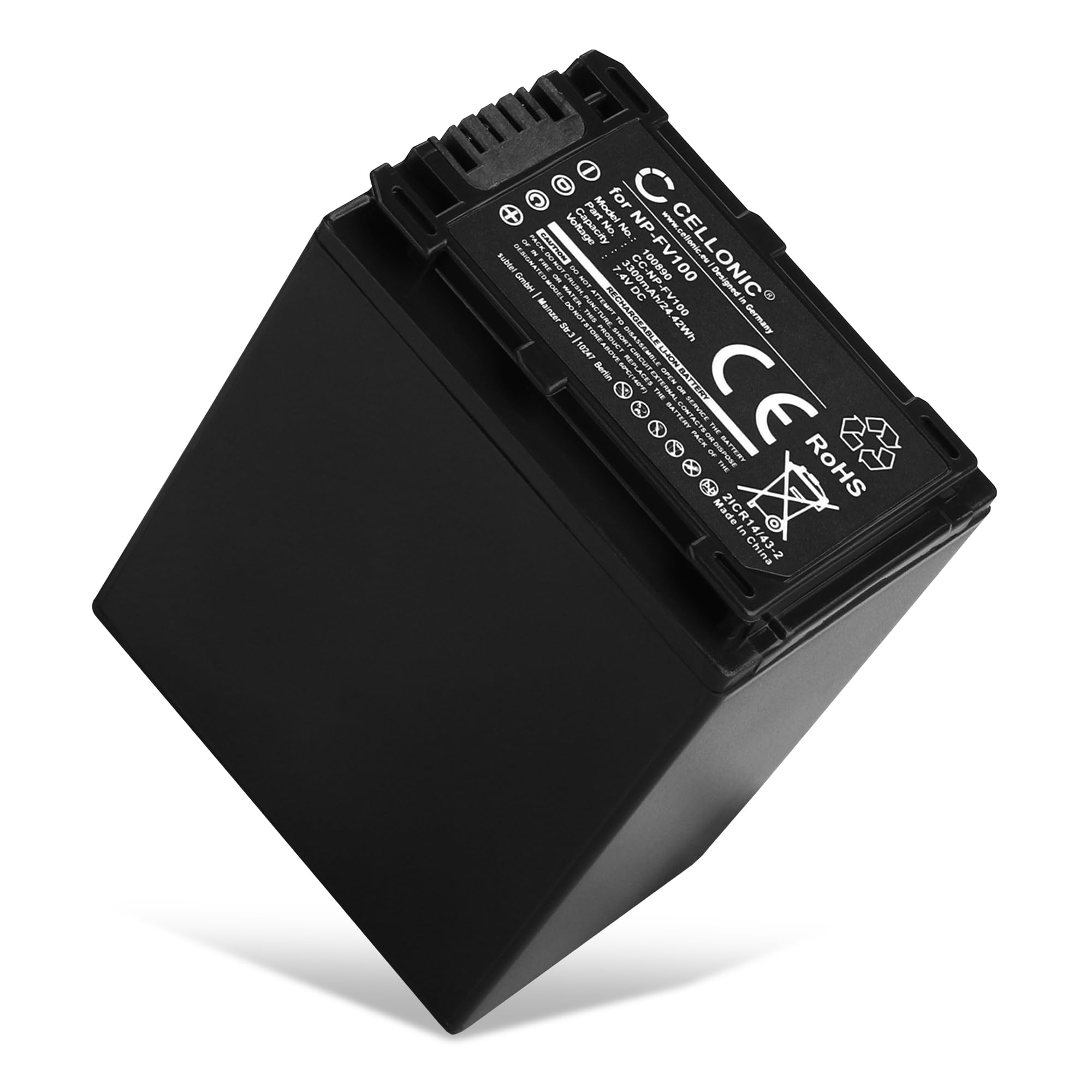 CELLONIC 1x Batteria per Fotocamera Compatibile con Sony FDR-AX33, HDR-CX250, HDR-CX270, NP-FV70 – (3300mAh, 7.4V)