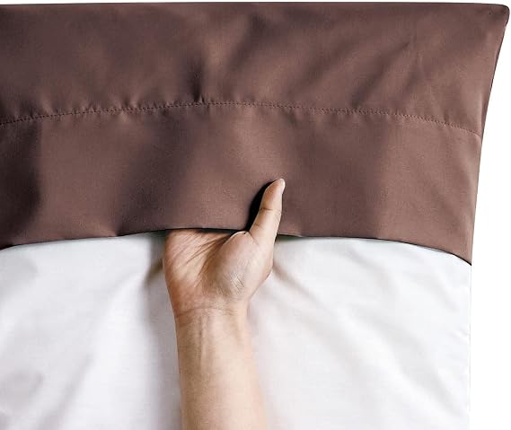Martex Pillowcases (Dark Brown) | Set of 4 Standard Size 30 x 20 |Soft & Durable Cotton Blend | Hotel Quality Pillow Covers | Machine Washable, Wrinkle-Resistant Bed Pillowcases