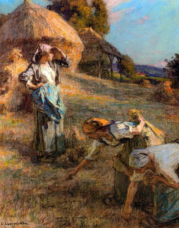 Tableau sur toile Les Faneurs de L'hermitte décoration murale 60x90cm