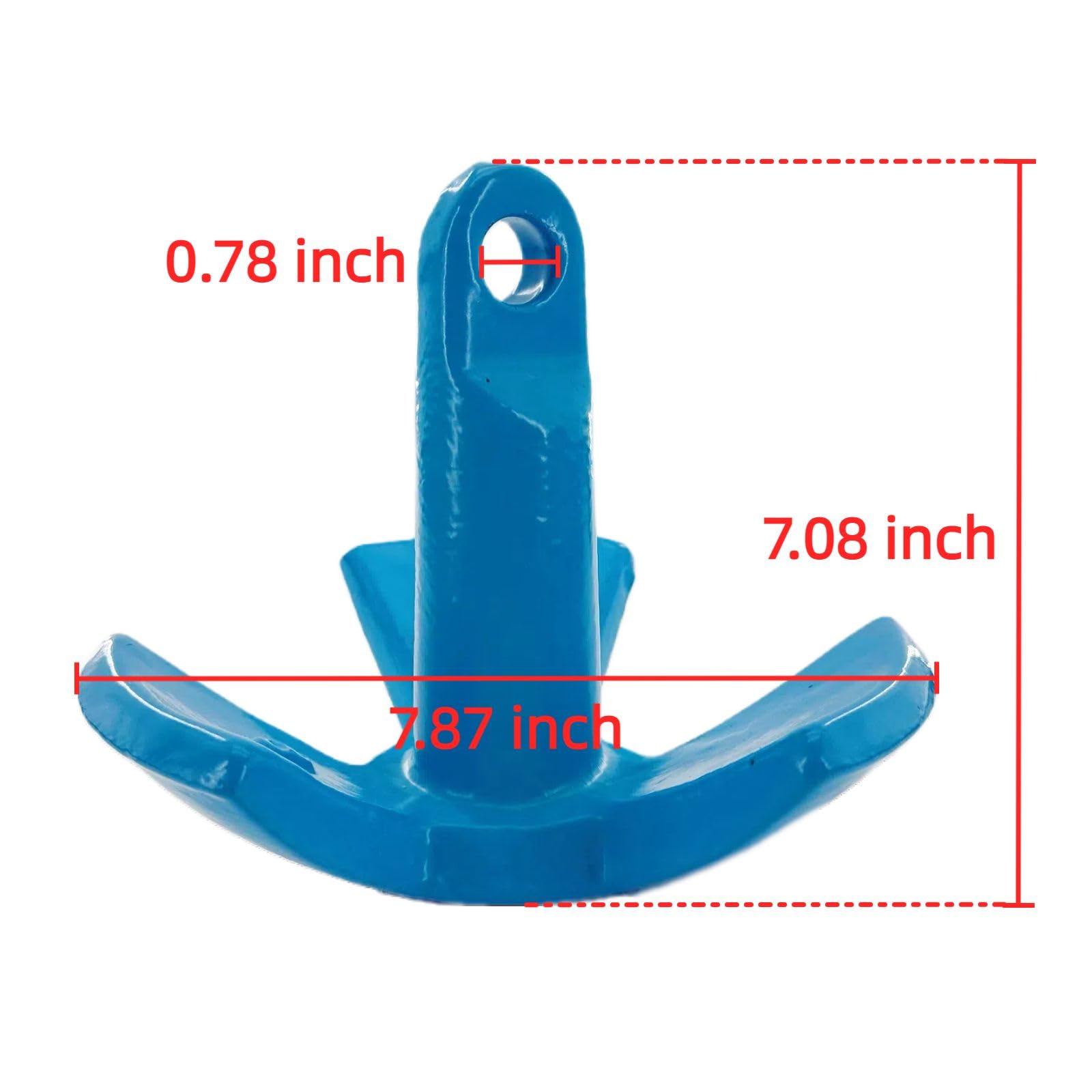 XIALUO Kit de anclaje de río marino de 8 libras, accesorios de anclaje para kayak con revestimiento de polietileno azul con cuerda de 30 pies para kayaks de pesca, canoa, moto acuática, tabla de remo