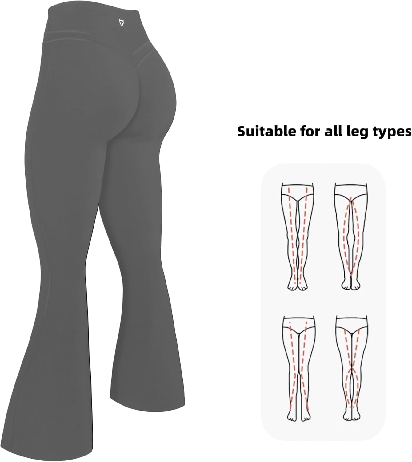 TomTiger Flare Leggings for Women Bootcut Yoga Pants with Tummy Control High-Waisted and Wide Leg - Image 6