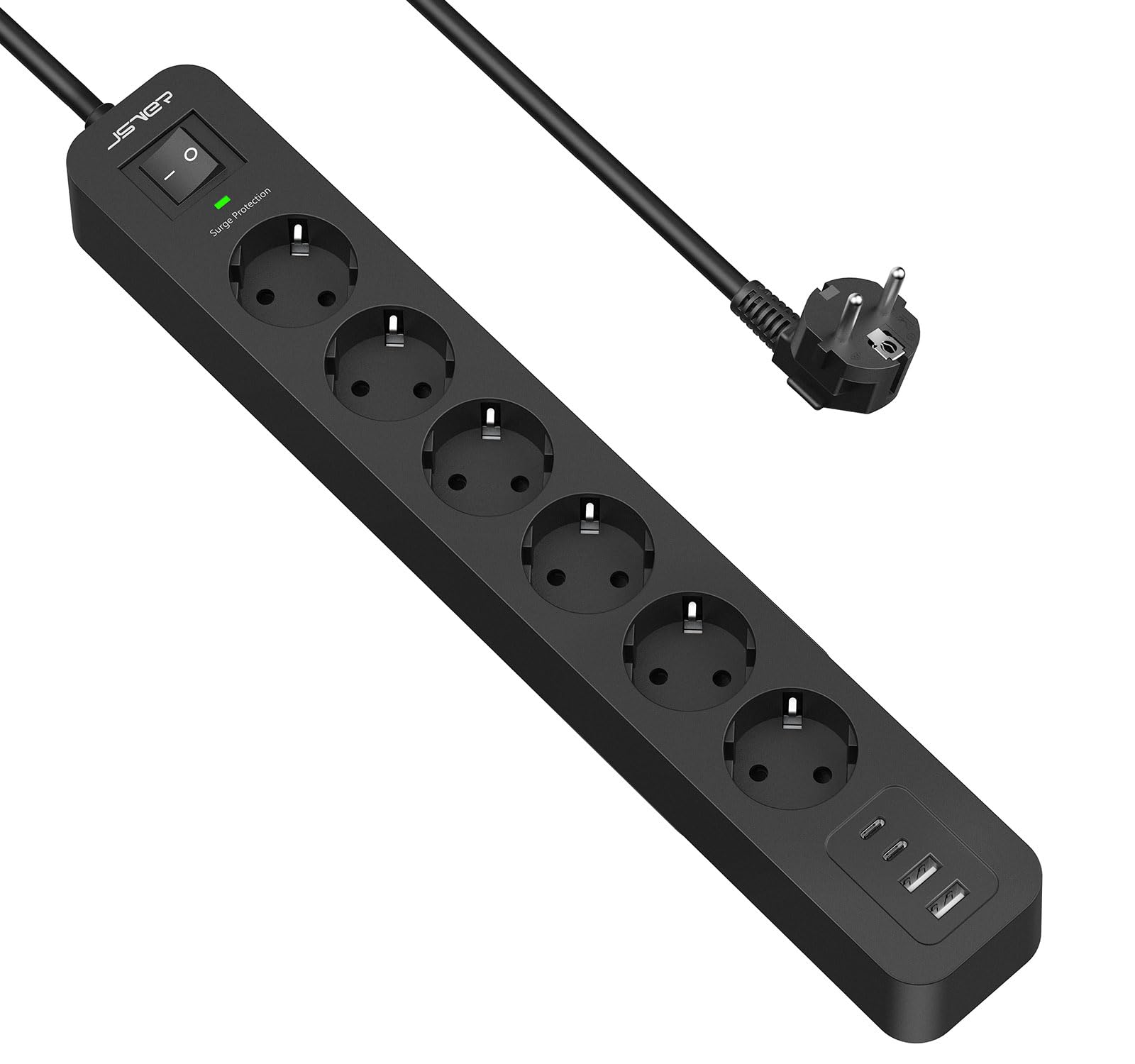 Presa Multipla CRST Da 8 Uscite Con Cavo 1,8 Mt 14AWG: Protezione 2100J, 1875W, Uso Pesante