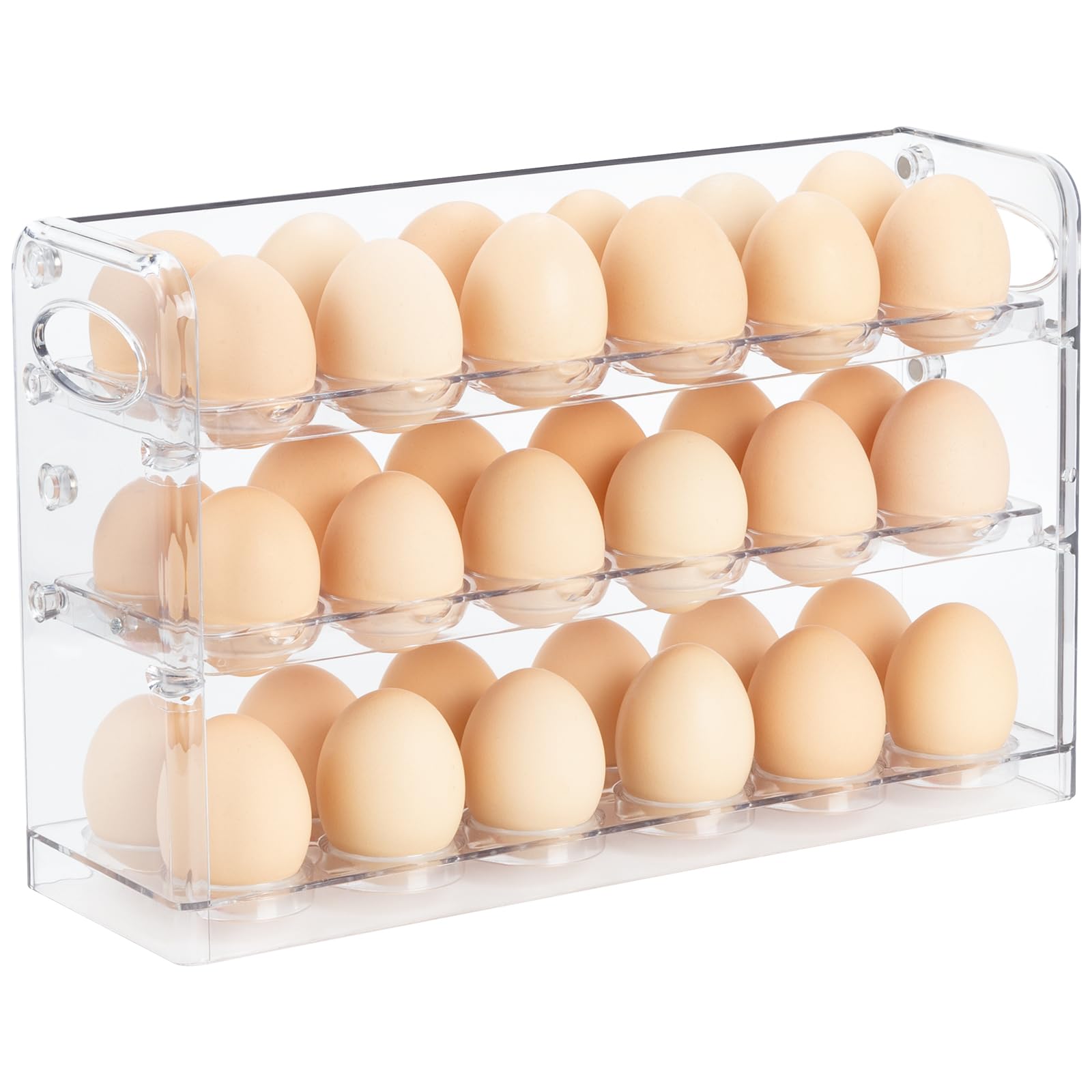 XCXEgg Holder for 36 Eggs, Egg Storage for Refrigerator, PET Egg Container for Kitchen Countertop, Egg Dispenser, Egg Tray, Clear