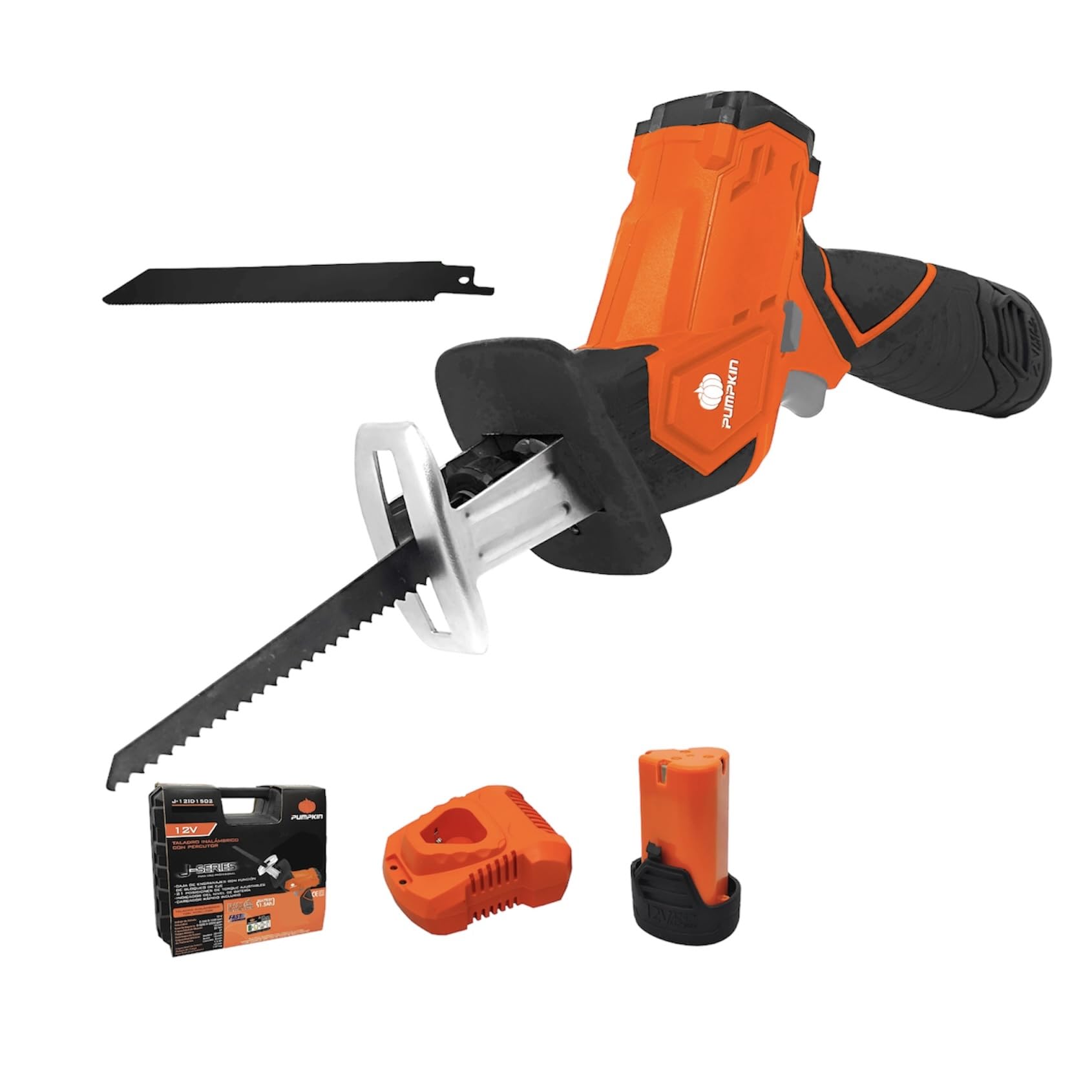 Pumpkin Cordless Saber Saw/Reciprocating Saw - 1 Battry 12V - 2pcs Blade for metal and Wood Cutting (B0CTF8KQMQ) Amazon Price History, Amazon Price Tracker