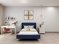 Vista 30 de Cama de plataforma tapizada de perfil bajo, camas individuales con gris oscuro (terciopelo)