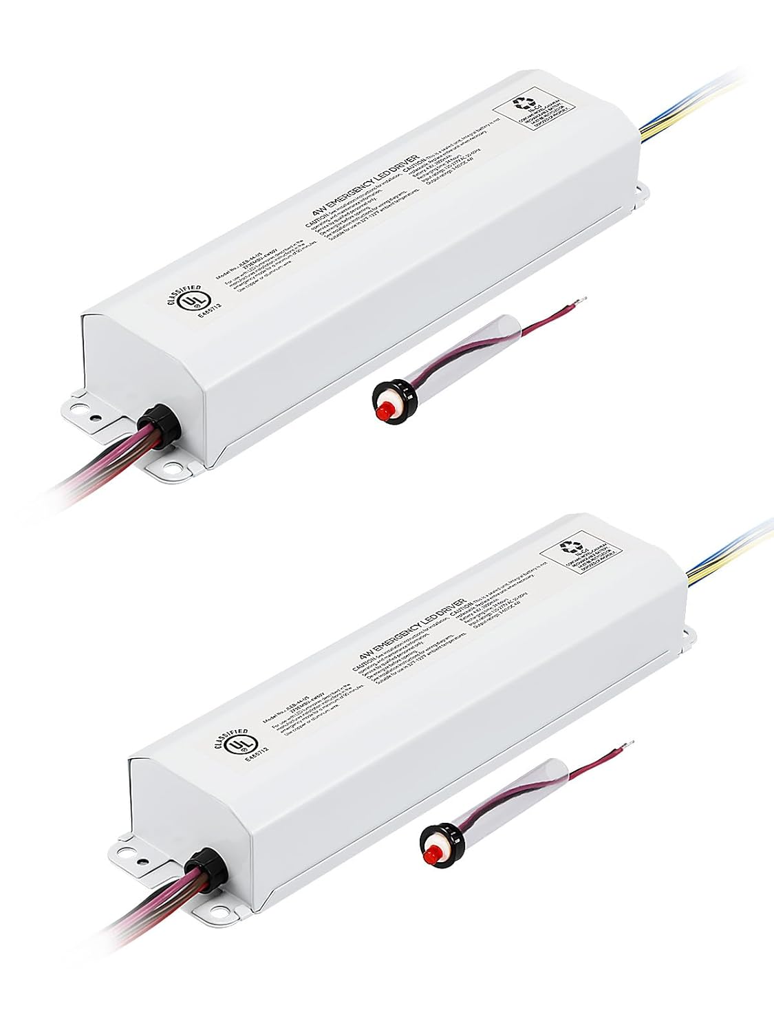 LEONLITE 4W LED Emergency Driver, 120V-277VAC, Voltage Range 3-60VDC, UL Listed, Fit for Commercial Fixture 4-40W, Rechargeable Backup Battery, 90mins Duration, for Recessed Ceiling, Panel, Pack of 2