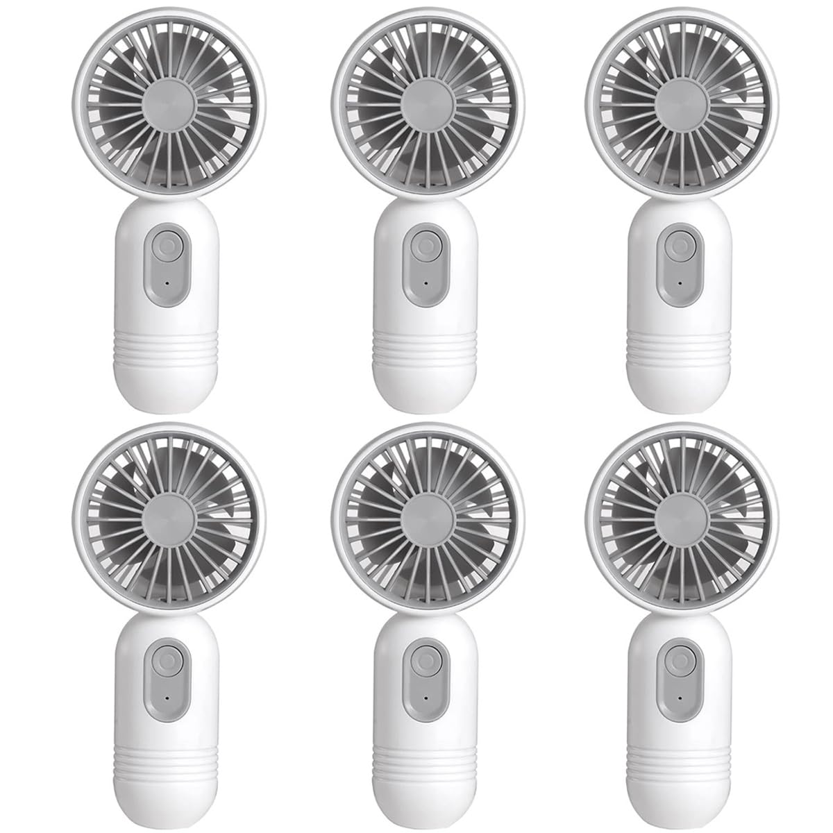 JODNO Mini Portable Fan 6 Pack, Cute Handheld Battery Operated Lightweight Small Personal Fans with 3 Speeds and USB Rechargeable Eyelash Fan for Women Men Office Outdoor Travel Camping