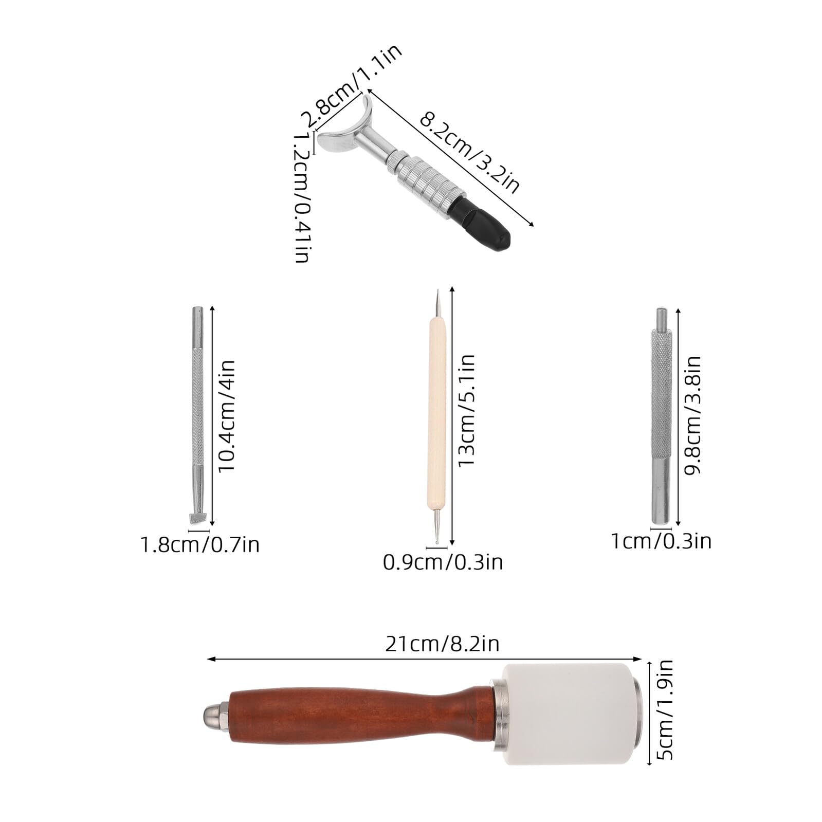 SHINEOFI Kit de Herramientas para Repujado Cuero con Punzones de Números y Letras Acero Endurecido para Precisión Mango Ergonómico para Manualidades DIY y Proyectos Artesanales