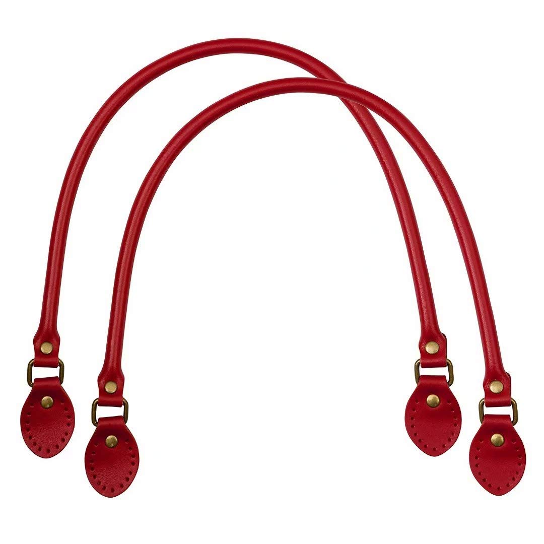 Creatwls 2pcs 40 cm Cowhide Leather Purse Handles Leather Bag Handles, Purse Strap Replacement Bag Holder for Bag Straps Replacement Accessories