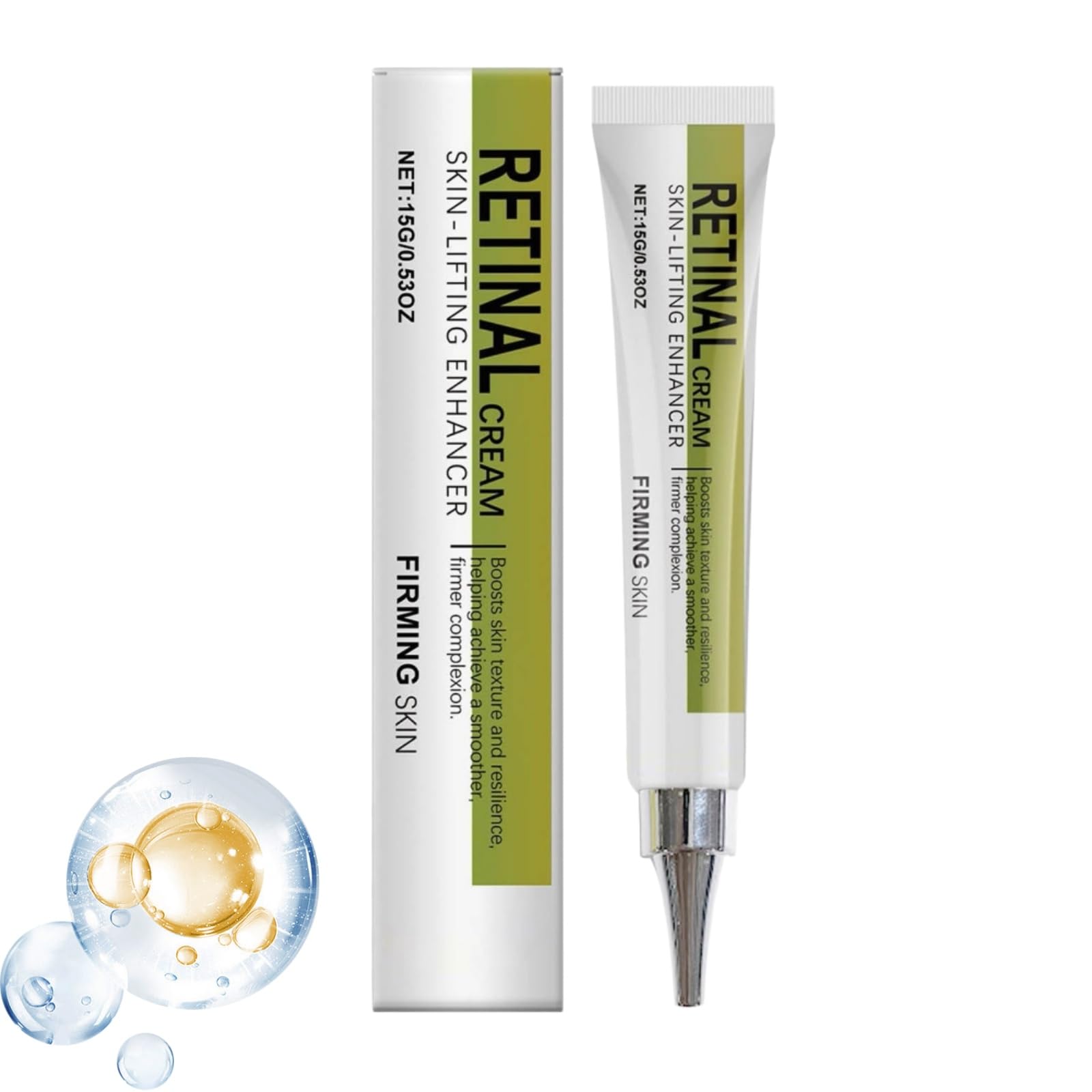 Retinol Creme Gesicht mit Serumwirkung für anti-alternde Pflege - Elastizität steigend und Fältchen reduziert (15g)  
An