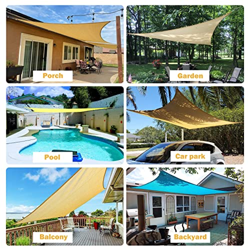TooTaci Sun Shade Sail Hardware Kit Rectangle with 100ft 1/8 Black Coated Cable Wire Rope, 304 Stainless Steel 5inch Shade Sail Hardware Kit for Square Triangle Sun Shades Installation, Clothesline