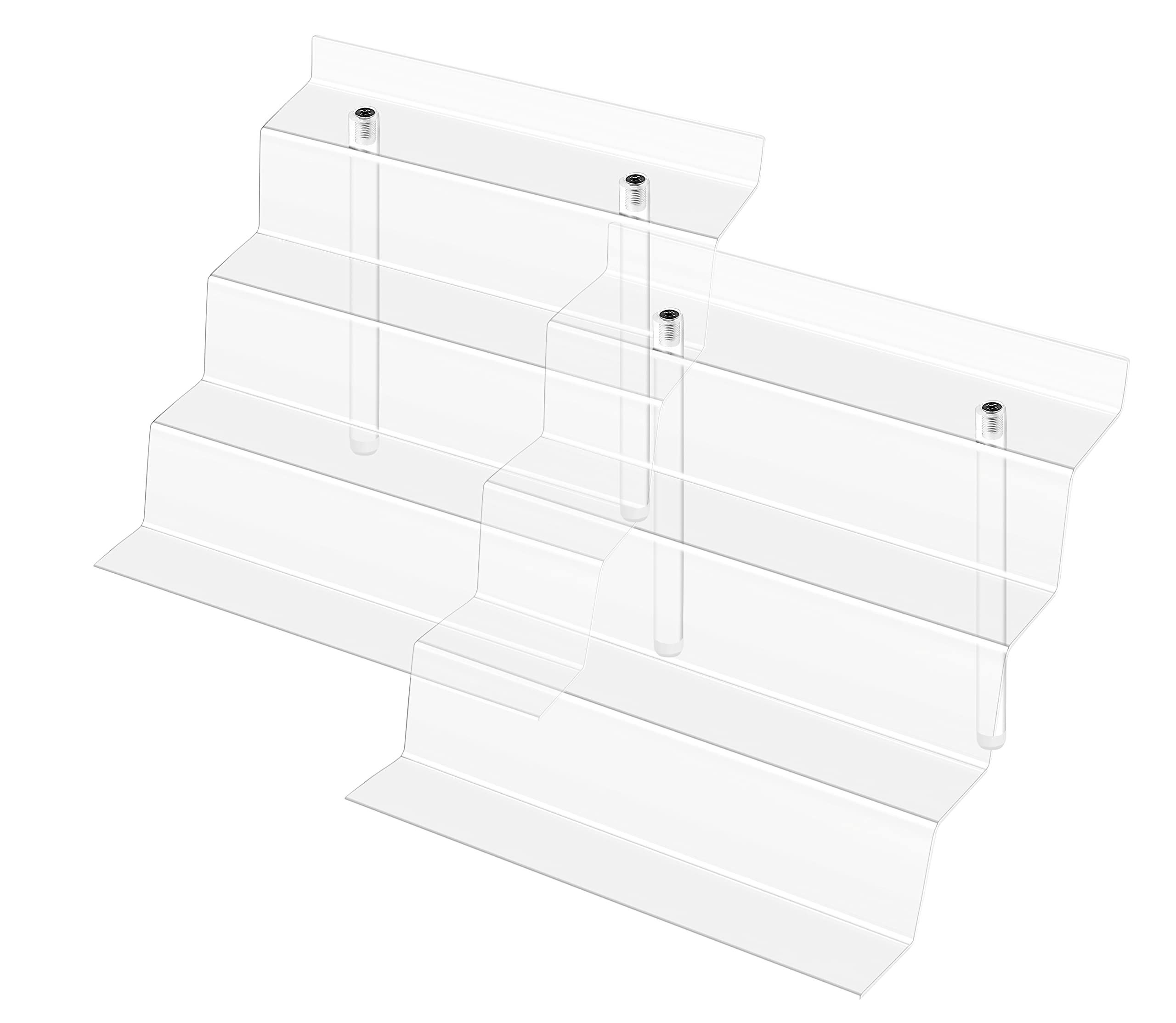 ihomecooker Acrylic Stands for Display,4 Tier Clear Cupcakes Perfumes Figurines Display Stand Risers Shelf Vendors Amiibo Funko Cupcakes Perfumes Candies Cosmetics Decoration and Organizer