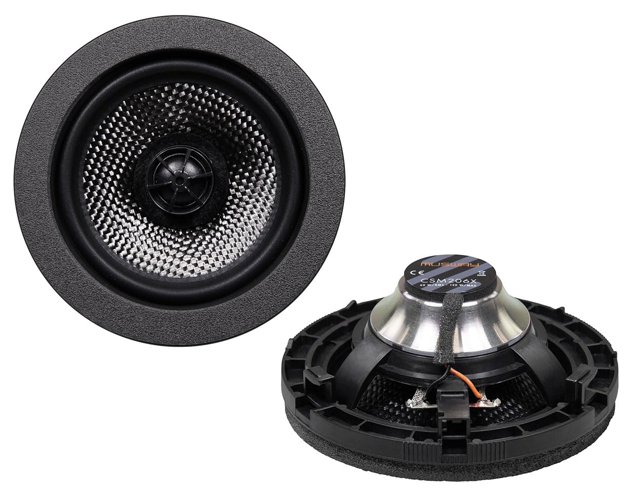 Musway CSM206X - 10cm 2-Wege Koaxial -Lautsprecher kompatibel mit Mercedes Benz C-Klasse (W206) | 1 Paar