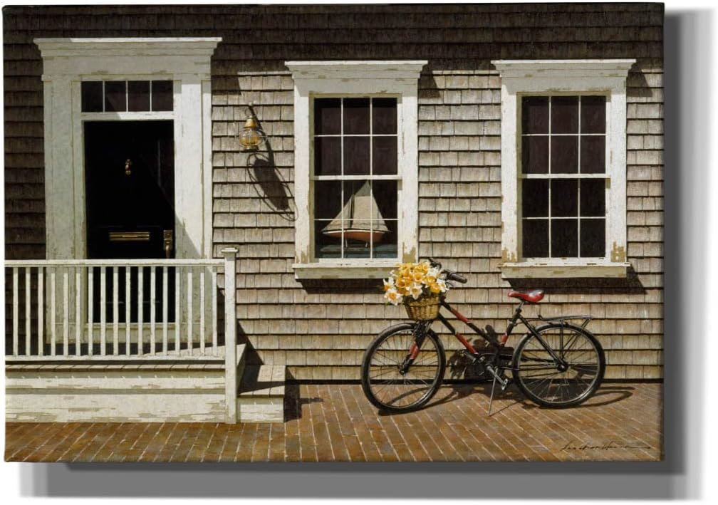 Epic Graffiti 'Bicycle?s Basket Of Flowers' by Zhen-Huan Lu, Canvas Wall Art, 26"x18"