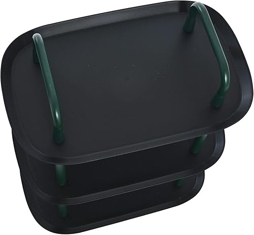 Vista 67 de Main + Mesa Carrito moderno de plástico y metal de 3 niveles, blanco y marrón