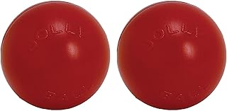 Jolly Pets 2 Pack of Push-N-Play Ball Dog Toys, Red, 6-Inch