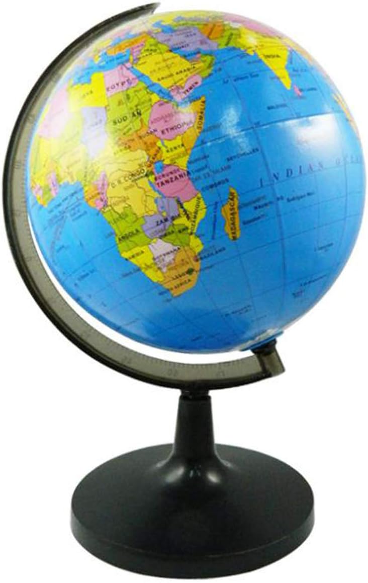 World Globe for Kids Learning, Educational Rotating World Map Globes Mini Size Decorative Earth Children Globe for Classroom Geography Teaching, Desk & Office Decoration-4 inch