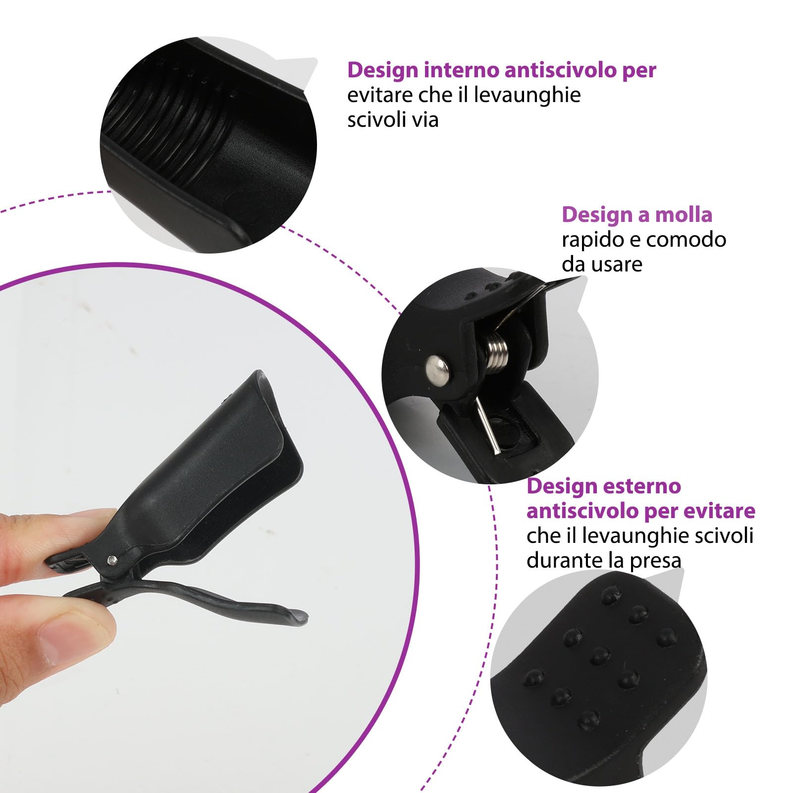 Set di Rimuovi Smalto per Unghie - 10 pinzette + raschietto + spingi cuticole + 100 dischetti di cotone + spazzola per unghie, per limatura semipermanente delle unghie, per salone e casa