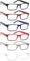 Vista 13 de BIENCOOL 6 Pack Reading Glasses Traditional Frames for Men and Women Readers with Spring Loaded Hinges 6 Pack Black