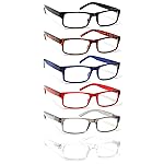 BIENCOOL 6 Pack Reading Glasses Traditional Frames for Men and Women Readers with Spring Loaded Hinges (Mix Color, 2.75, multiplier_x)