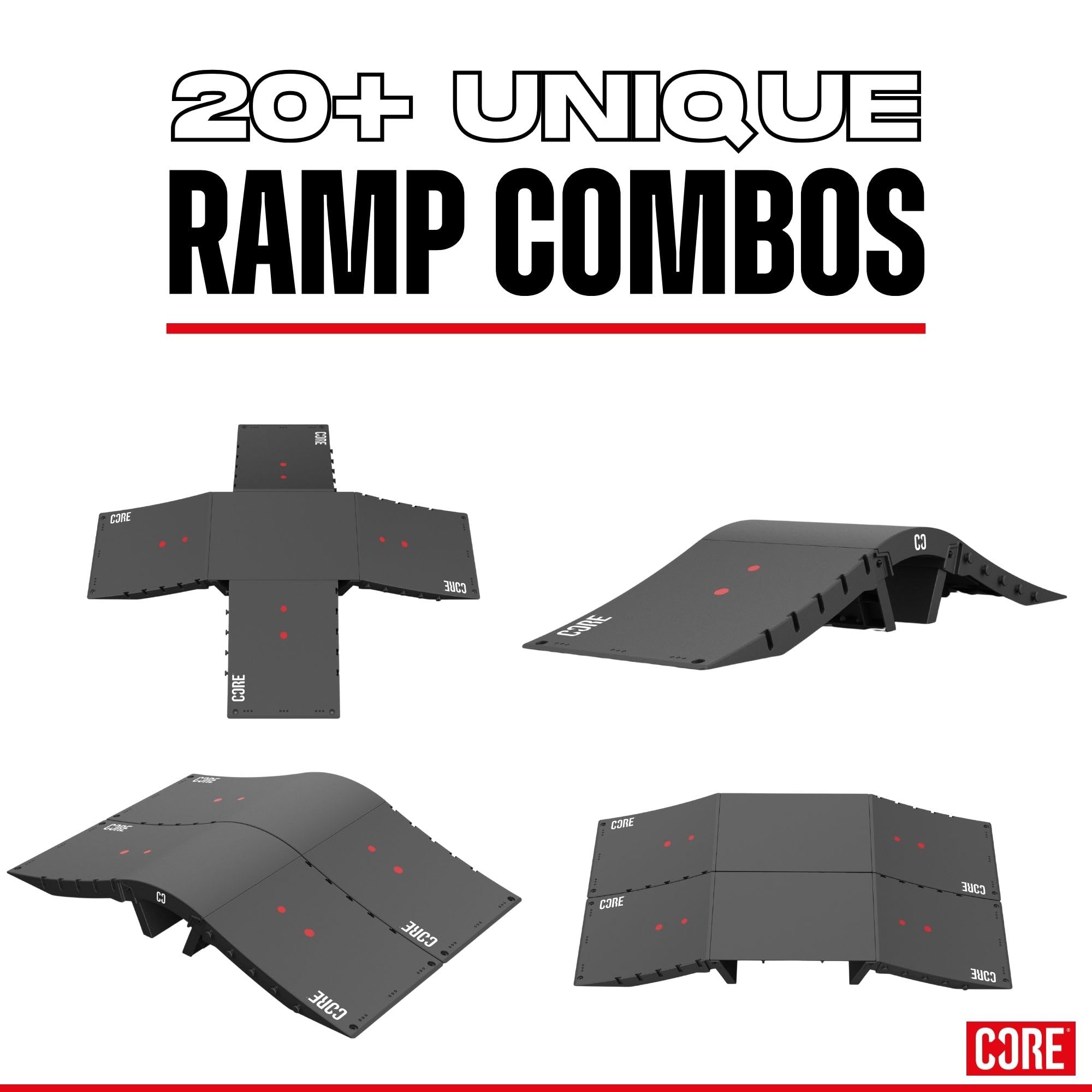 Core Skate Ramp for Kids Mini Kicker Scooter Ramp Foldable Bike Launch Ramp Lightweight Portable with Rubber Feet