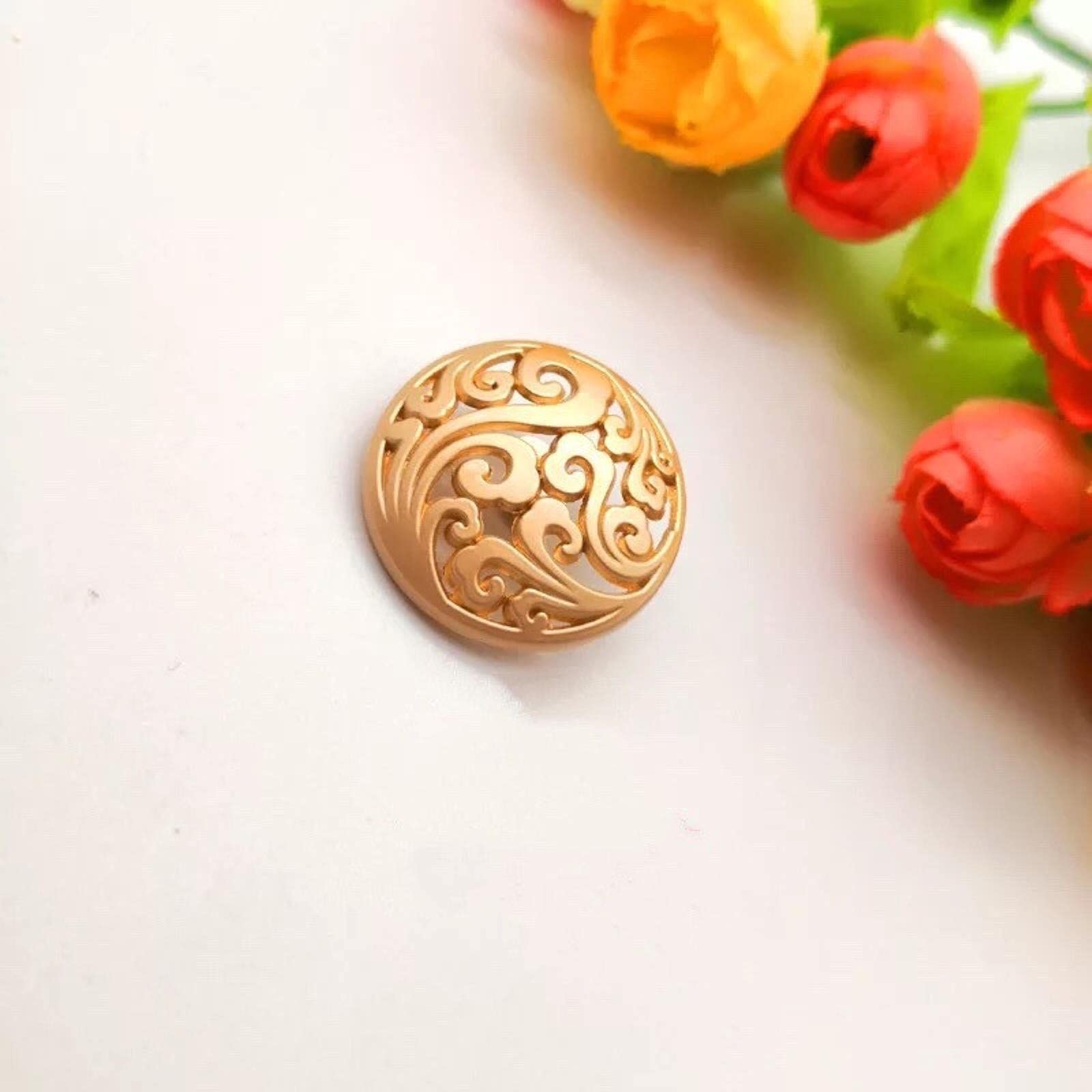 6 Stks Goud Vier Blad Klaver Schacht Knopen Vintage Metalen Knoppen Decoratieve Naaien Knoppen Voor Kleding Reparatie Vervanging Diy Mist Goud 23mm