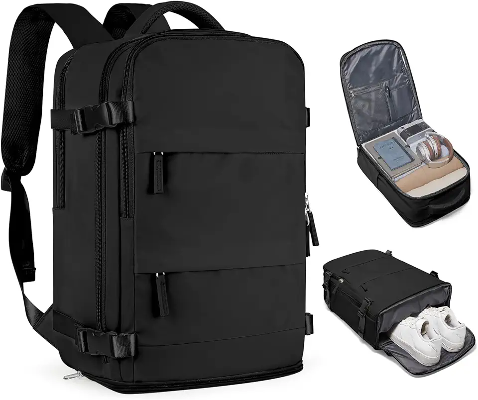 Mochila de viagem coofay casual e versátil, A - Preto, Standard, Mochilas de viagem