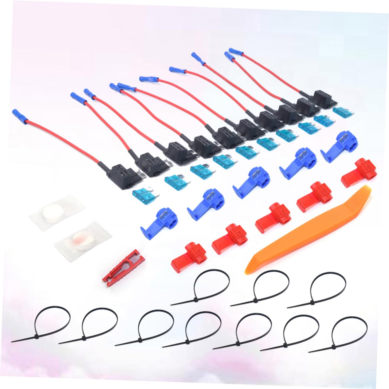 Ciieeo 1set Car Fuse Kit Auto Fuse Adaptor Inline Holder Replacement for Accessories Low Protects Original Circuit Tap-Plug